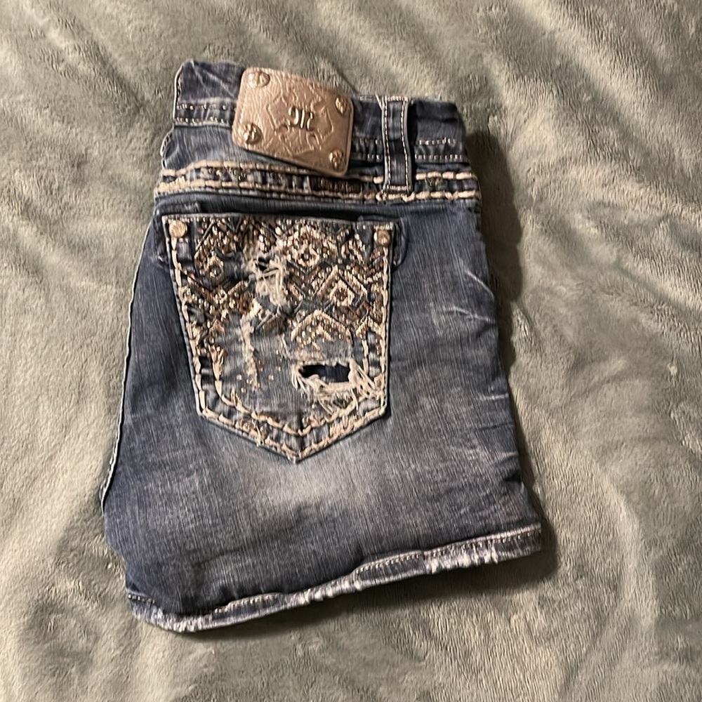 Miss Me Standard easy shorts. Distressed with bling. Size 31
